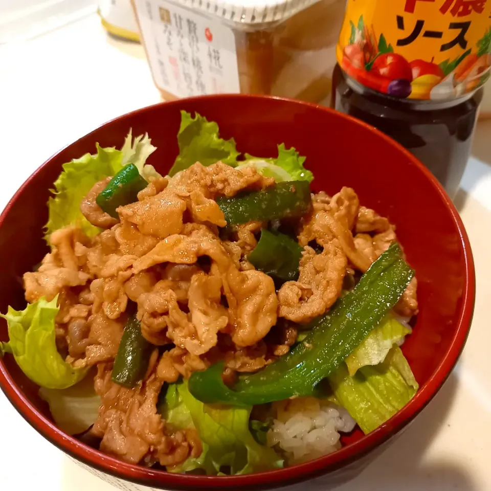 中華風焼肉丼|狛犬さん