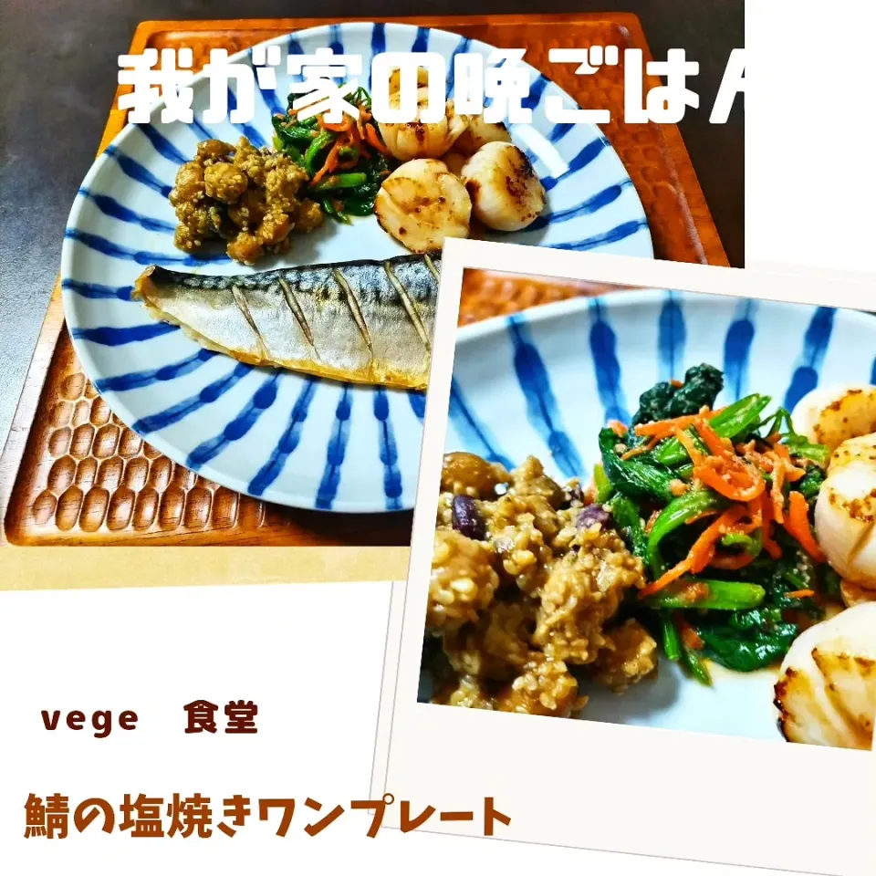 我が家の晩ごはん　腸活食
鯖の塩焼きワンプレート定食！|vege食堂さん