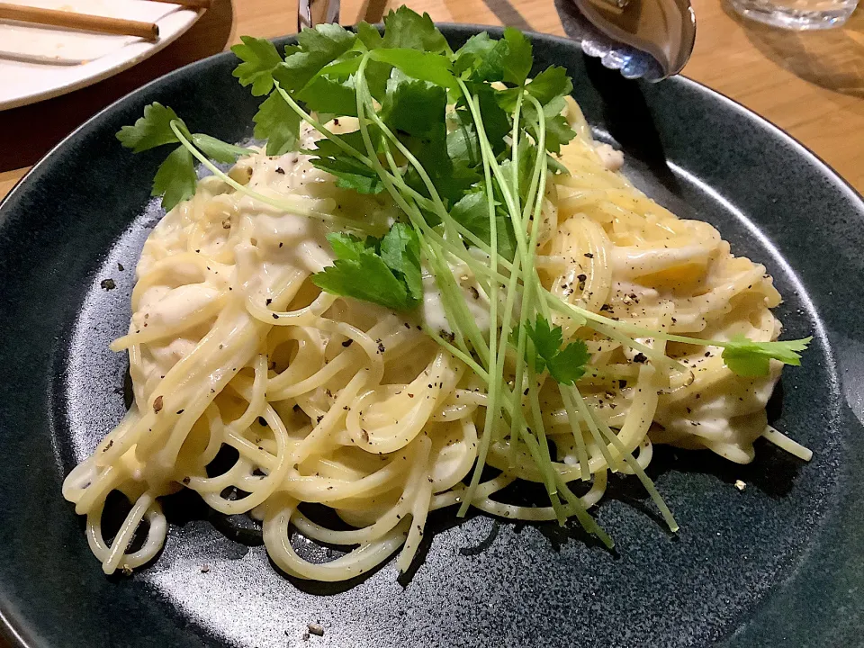 これも初めて『白子のパスタ🍝』😋|アライさんさん