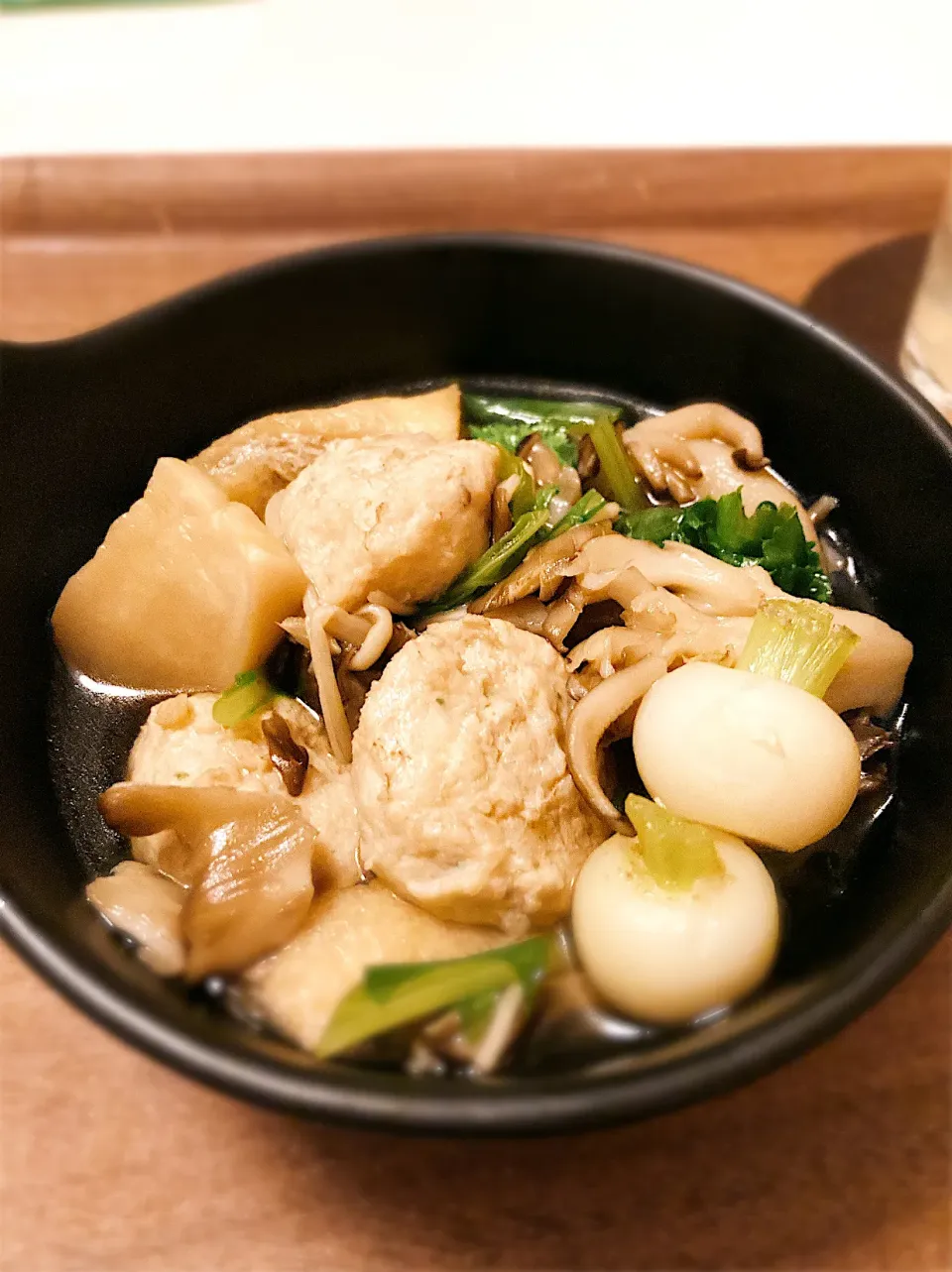 小かぶと鶏団子と色々きのこの炊いたん🍲|gunlove❤さん