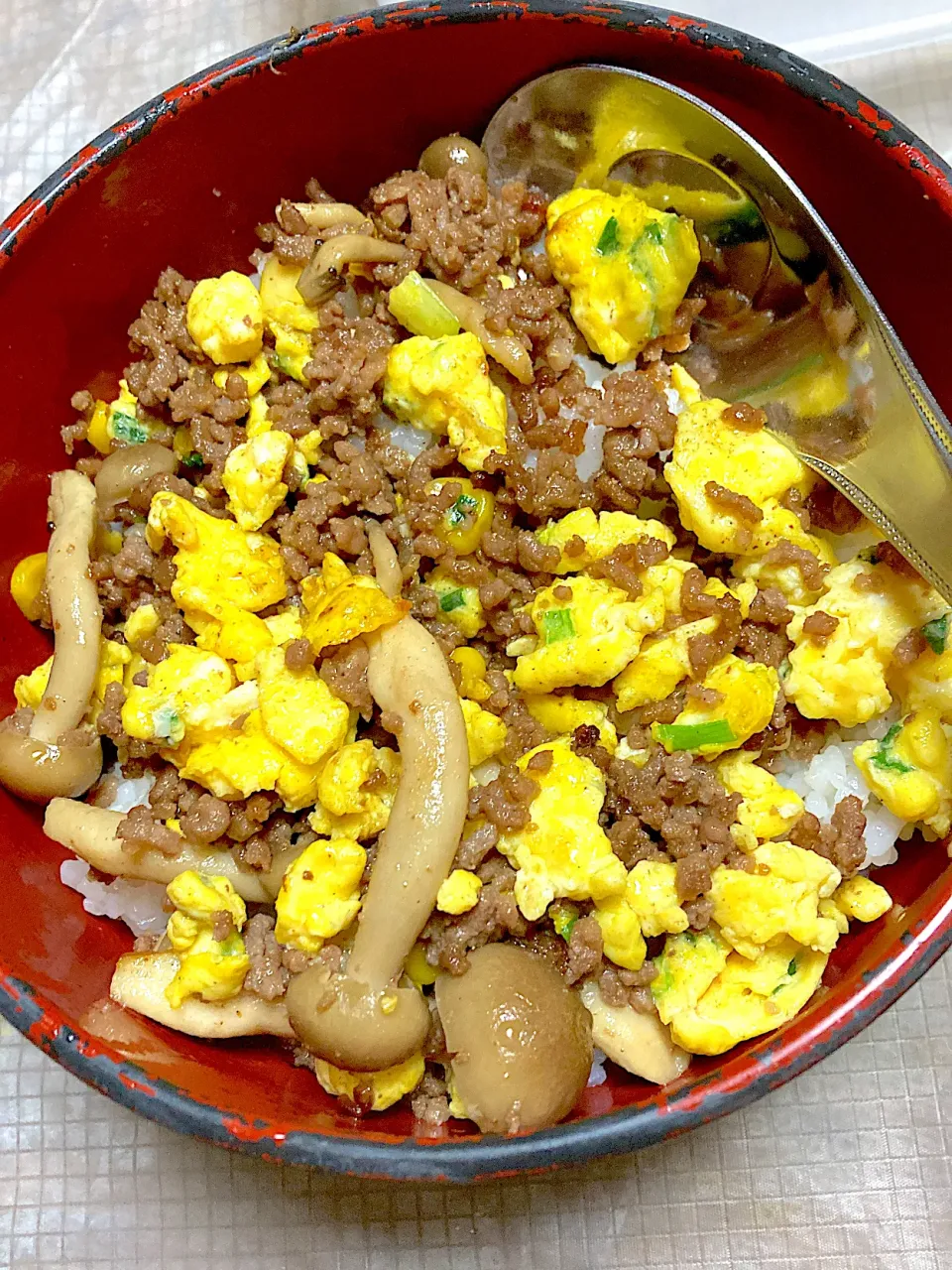 ネギ卵そぼろ丼、ネギのお味噌汁|Ayaさん