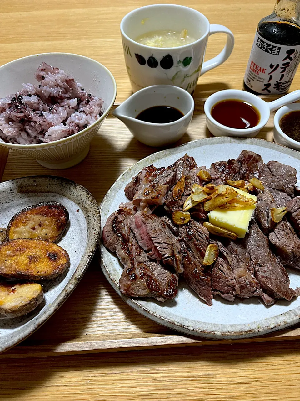 今日の夜ごはん~豪華ボリュームステーキ定食~|ゆかｕさん