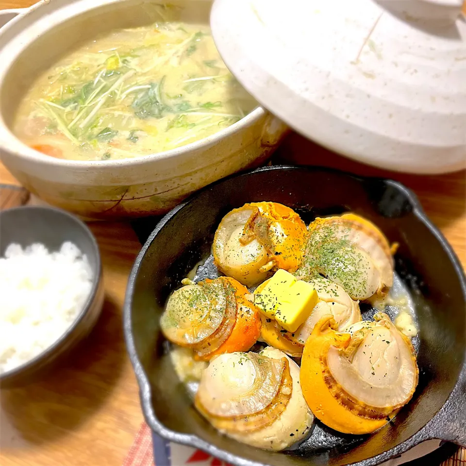 2023/12/18 ホタテガーリックバター、野菜鍋|kykyさん
