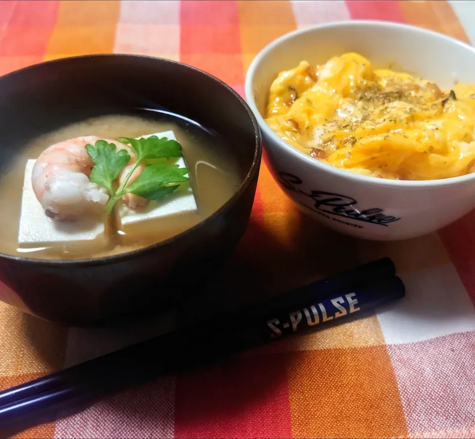 シンたまご飯
西京の海老味噌汁|マギーさん