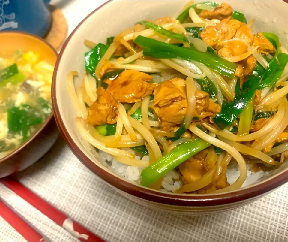 大豆ミートニラもやし丼|Hiroさん