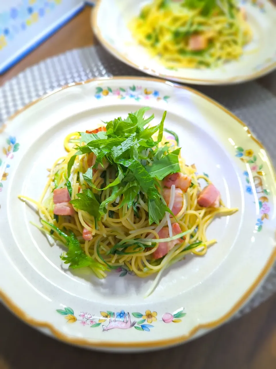 水菜のパスタ（昼）|テケテケさん