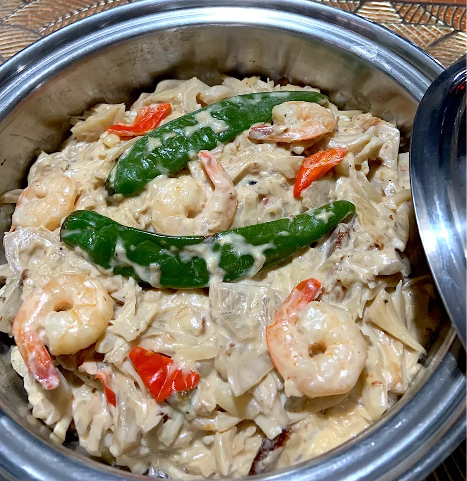 Unripe jackfruit cook in coconut milk with shrimp|Ahnneさん