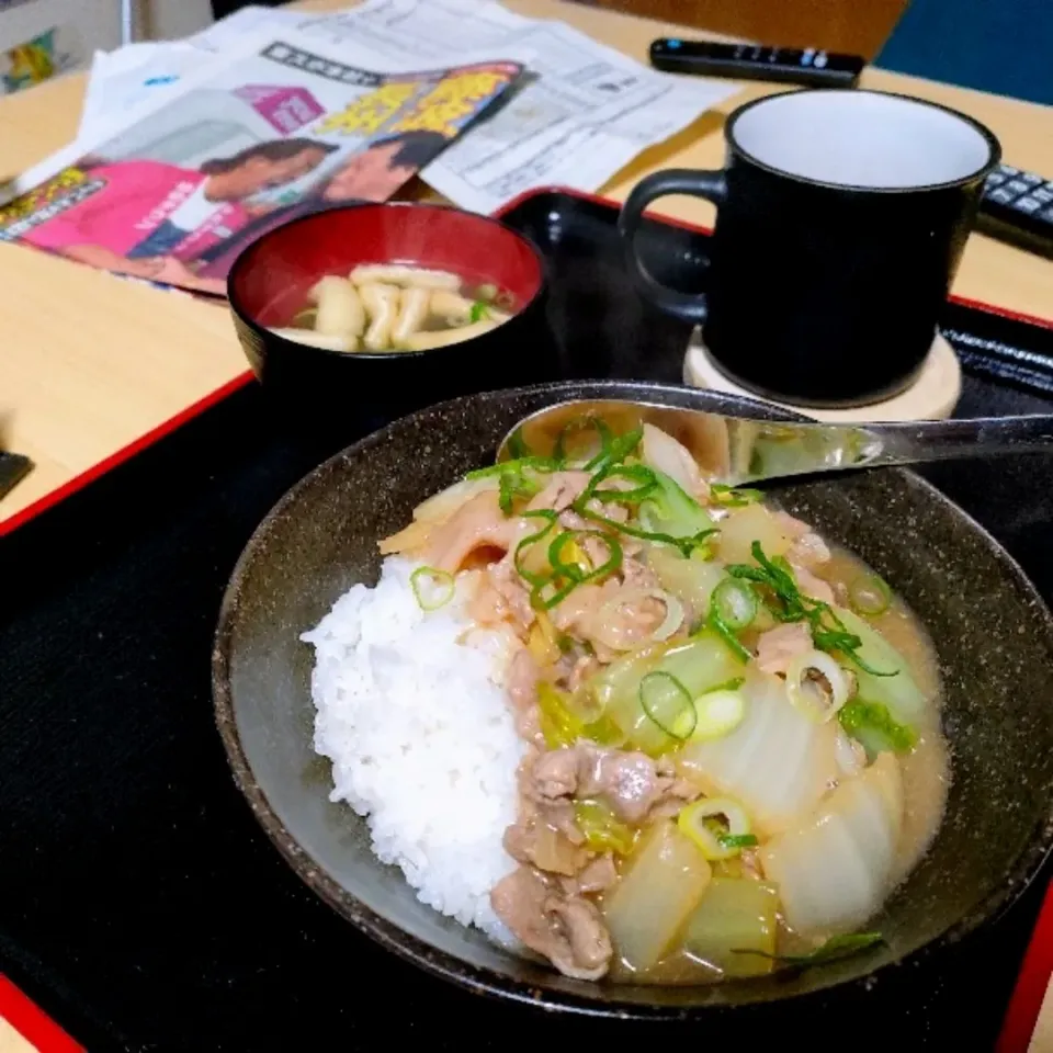 肉飯（肉めし）。
豚コマと白菜だけの中華丼です。|ariyo4200さん