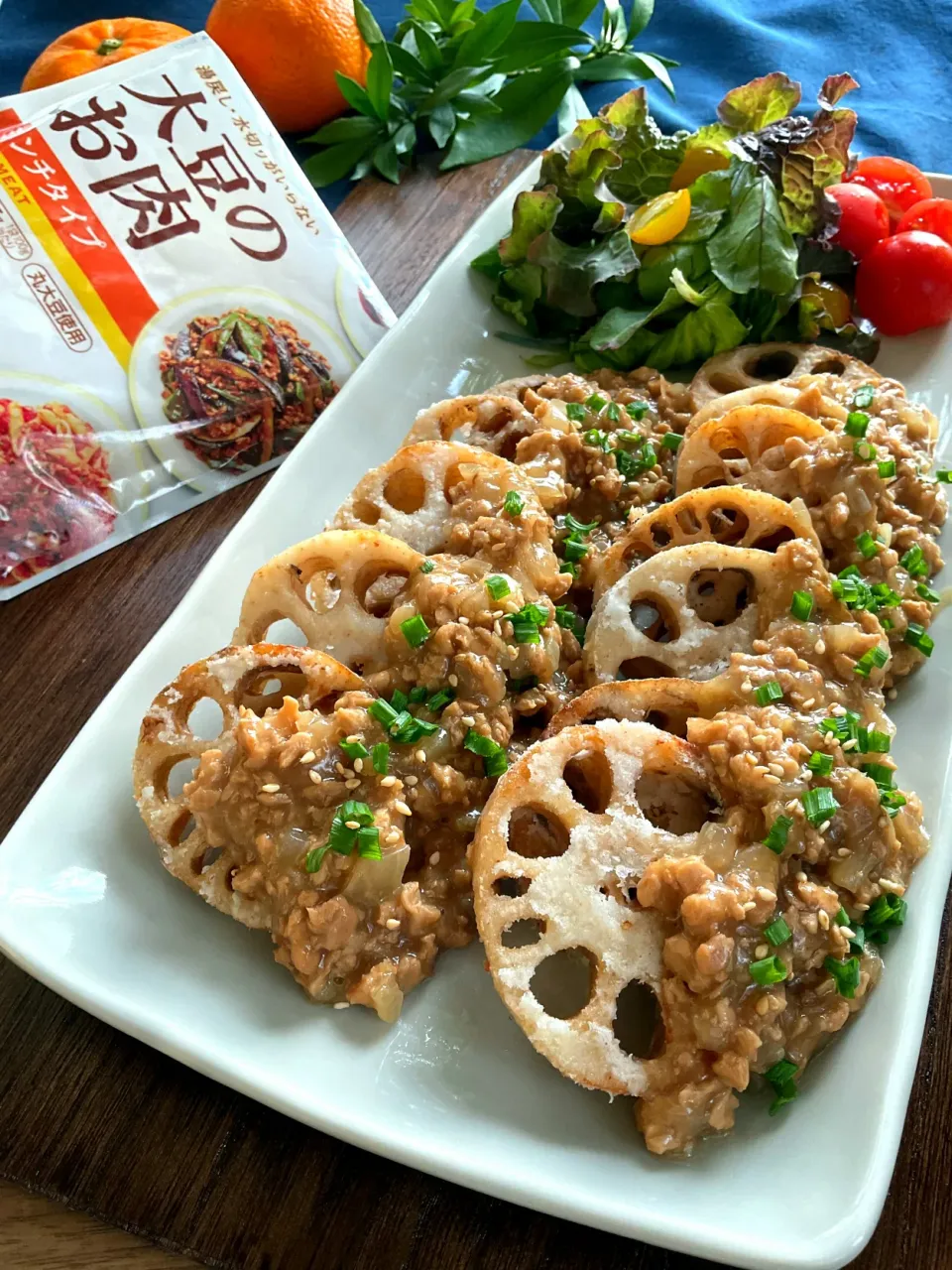 レンコン揚げ☆大豆ミートそぼろ餡|スイーツポテトさん