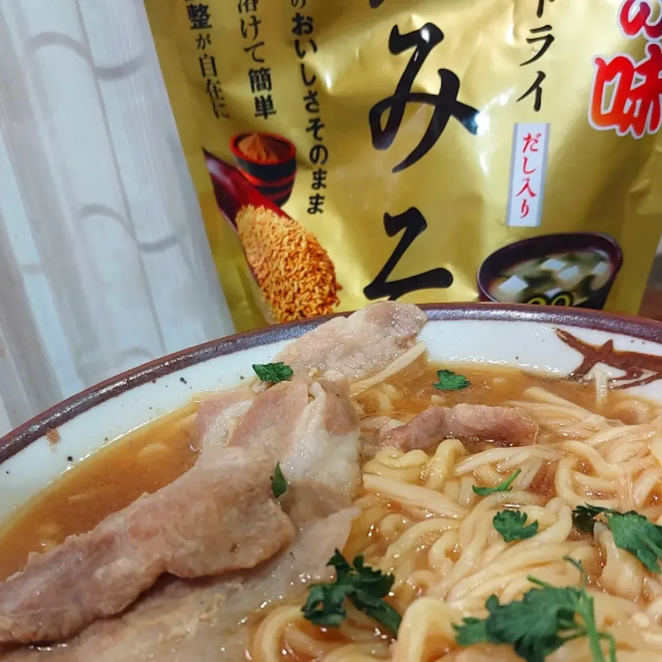 Snapdishの料理写真:ヘルシー粒みそラーメン🍜😋|🐧ペンギン2さん