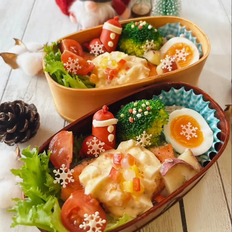 今日のお弁当🍱
クリスマス🎄✨バージョン。
鮭のムニエルにタルタルソース|yoshiyoshiさん