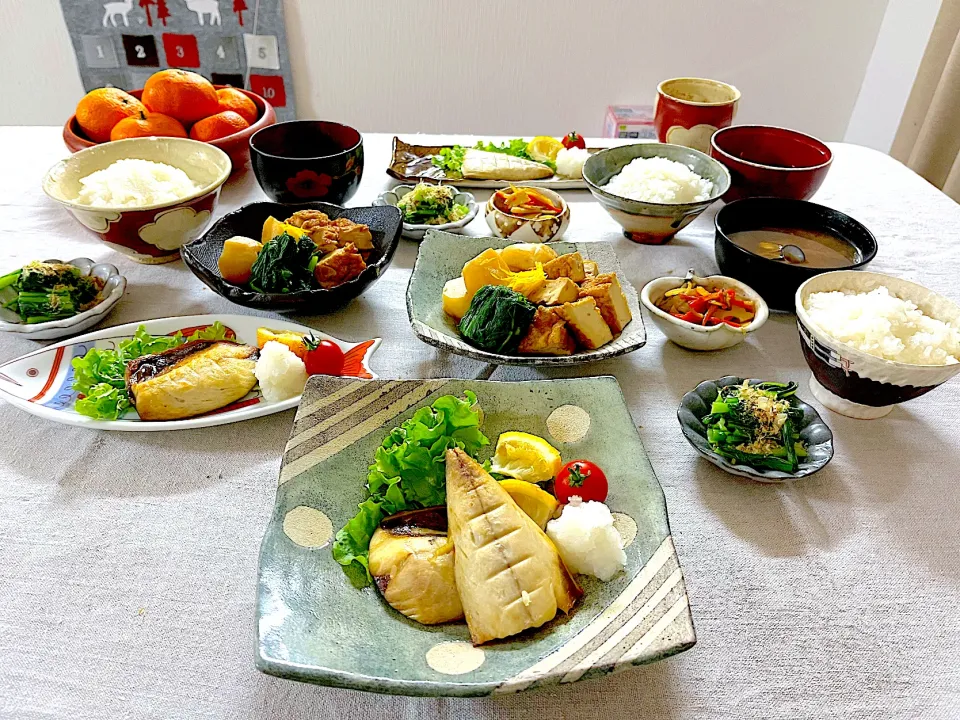 焼き鯖と蕪と厚揚げの煮物、しじみの味噌汁|ゆかりさん