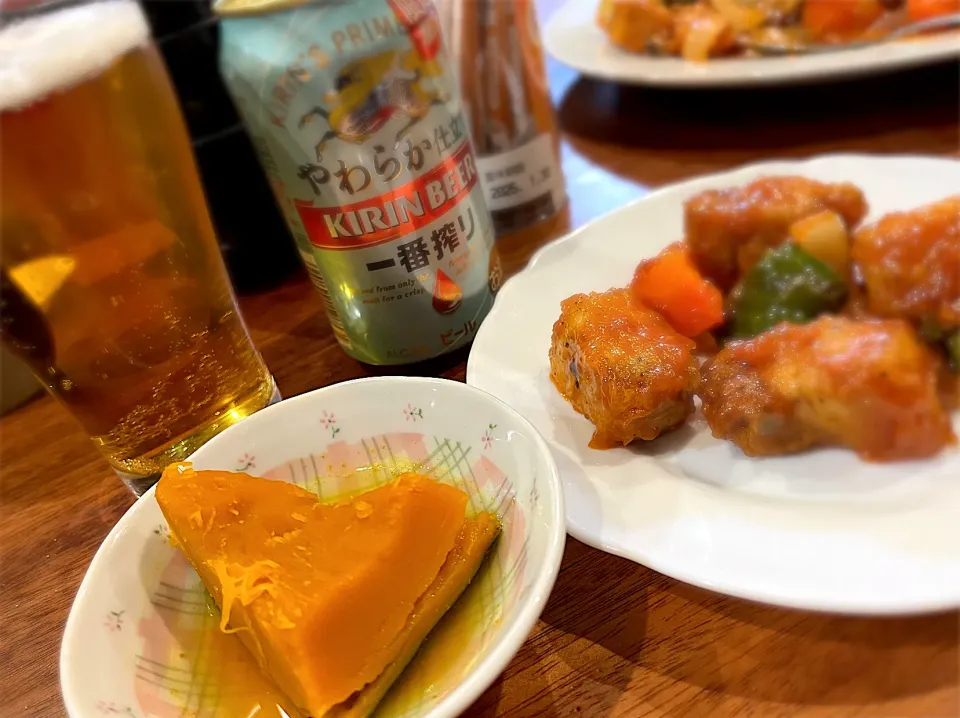 晩御飯。酢豚にかぼちゃ|Hiro Yanさん