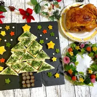 Snapdishの料理写真:星の降る夜に🌙磯の香りただよう玉子サンド de メリークリスマス🎄🎅✨|ぽっちさん