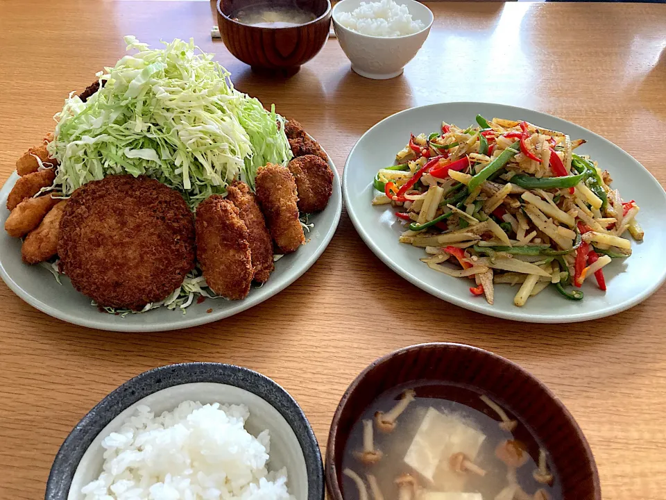 Snapdishの料理写真:＊ミックスフライ定食＊|＊抹茶＊さん