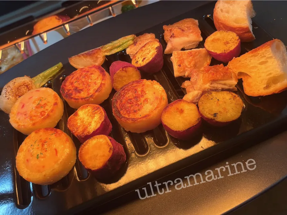 Snapdishの料理写真:＊グリラーで焼きながらチーズフォンデュ♪＊|ultramarineさん