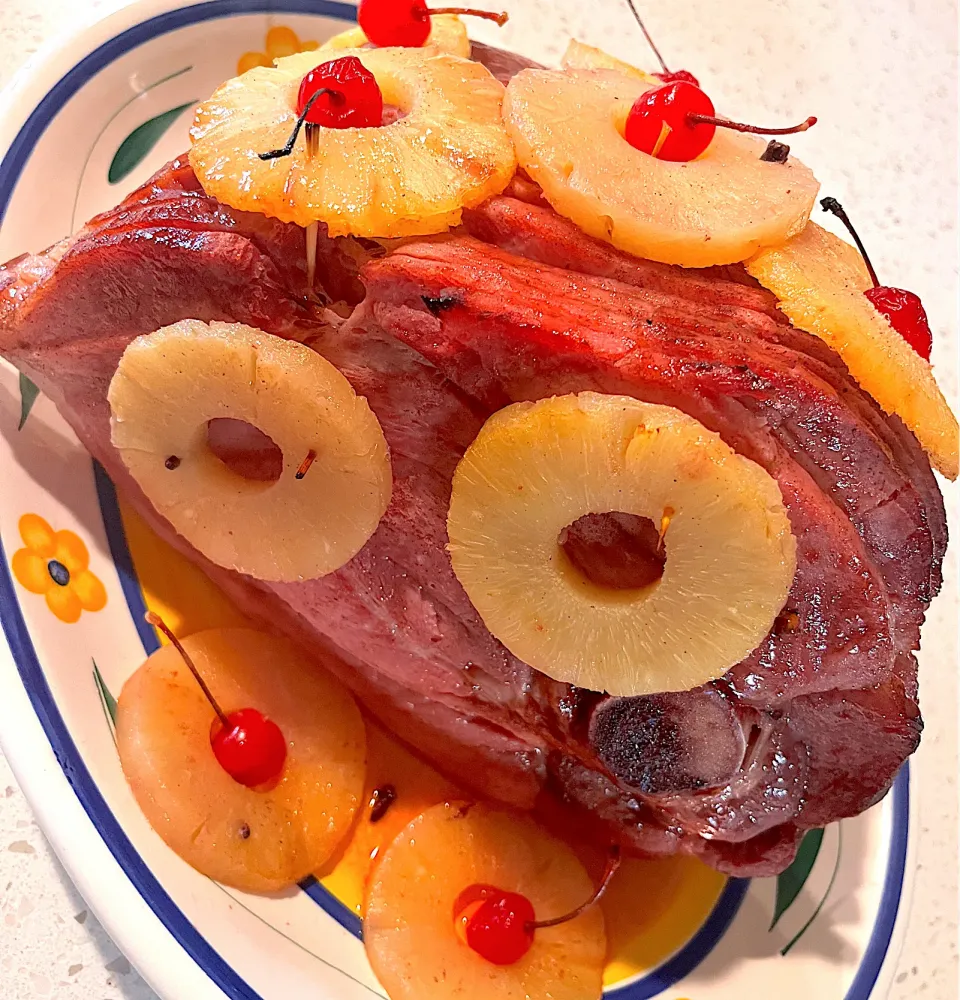 Homemade glazed pineapple ham🍖🍍|🌺IAnneさん