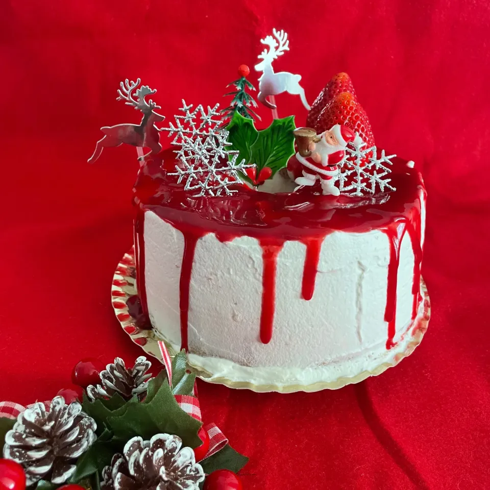 Snapdishの料理写真:ベリーシフォンのクリスマスケーキ🤶|Ｌilicaさん