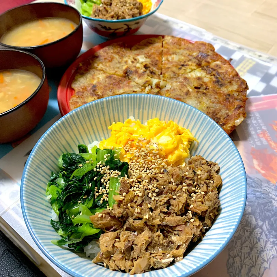 サバ缶で三色丼♬|panchiさん