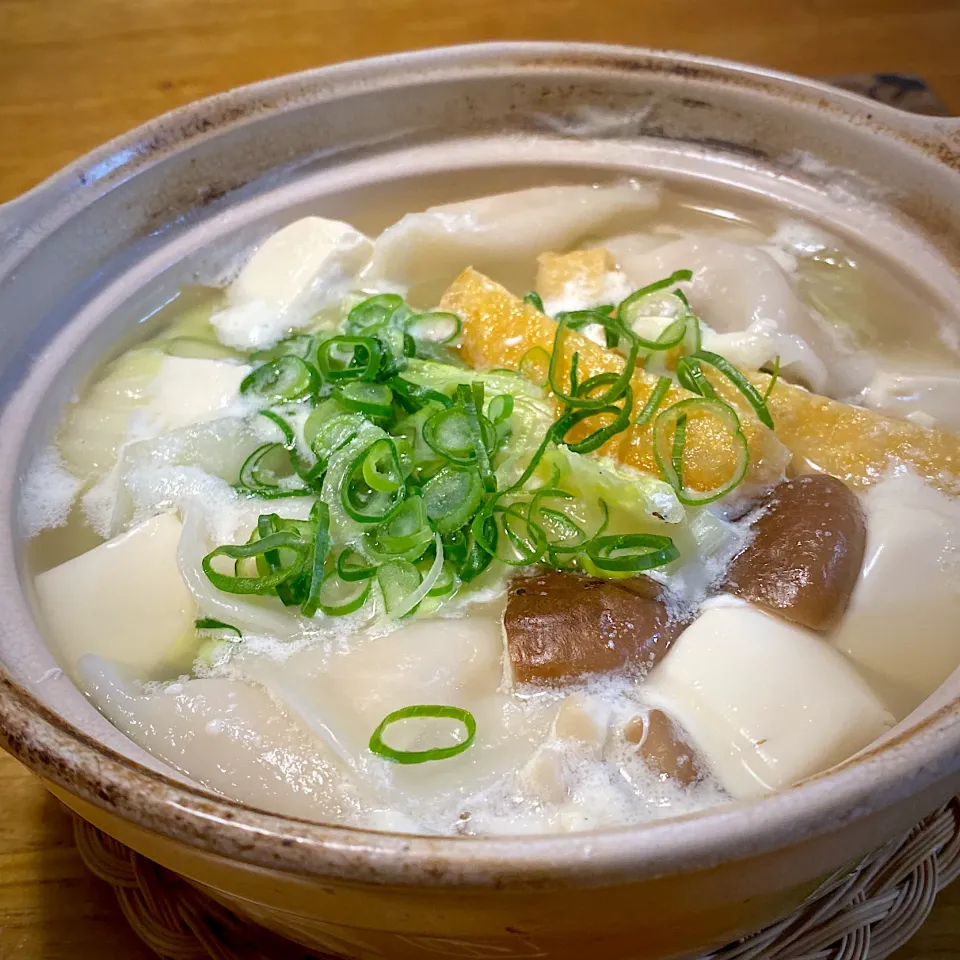 豆腐と水餃子の一人鍋|もえさん