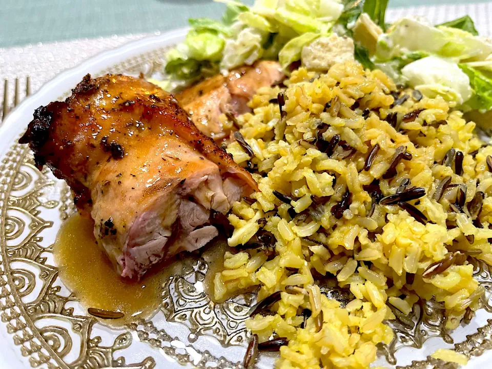 Rosemary Turkey, saffron wild rice and salad|Laki Maikaʻiさん