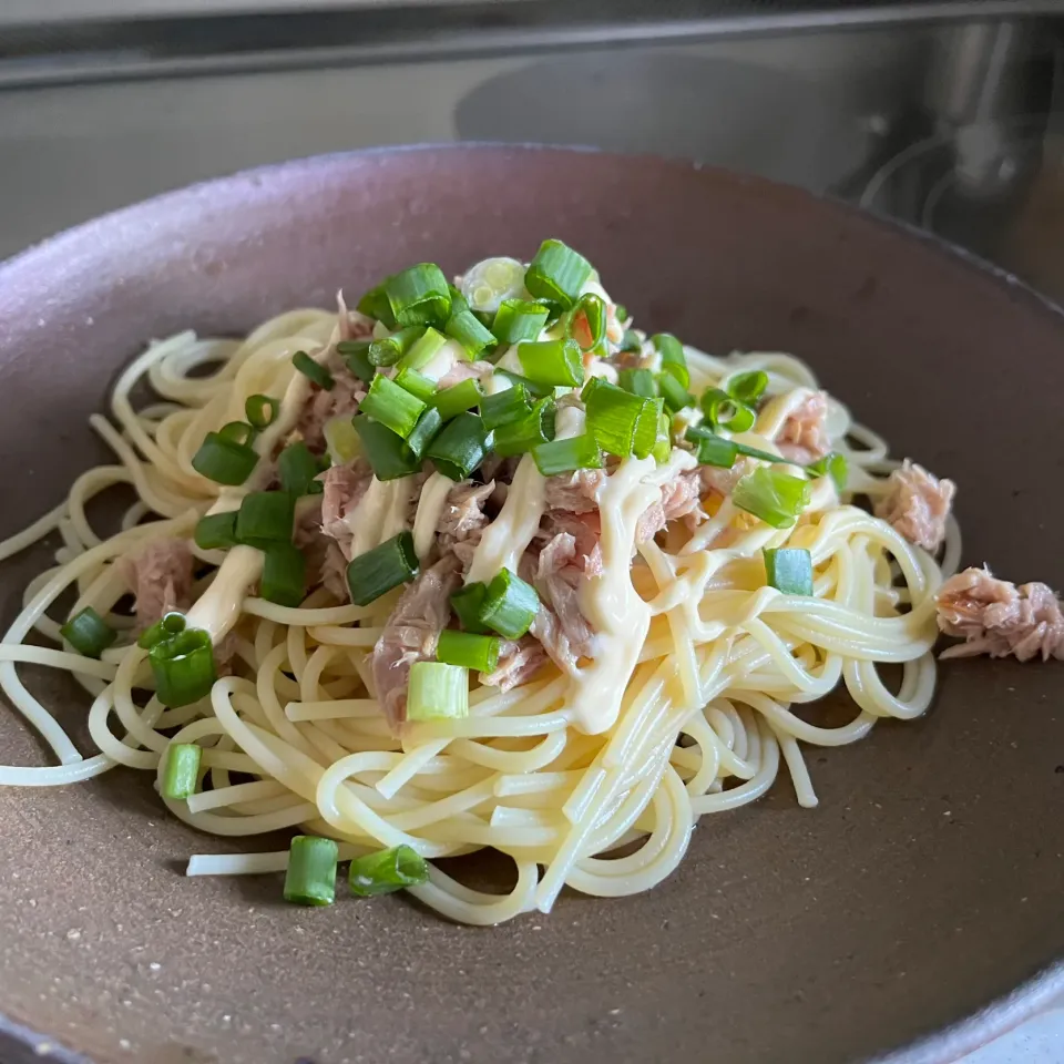 Snapdishの料理写真:ツナマヨポン酢パスタ|sanaeさん