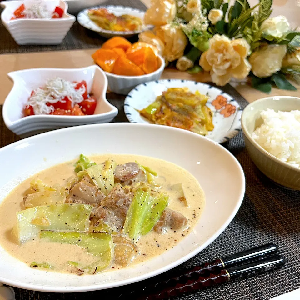 鶏肉とキャベツの味噌クリーム煮|reiさん