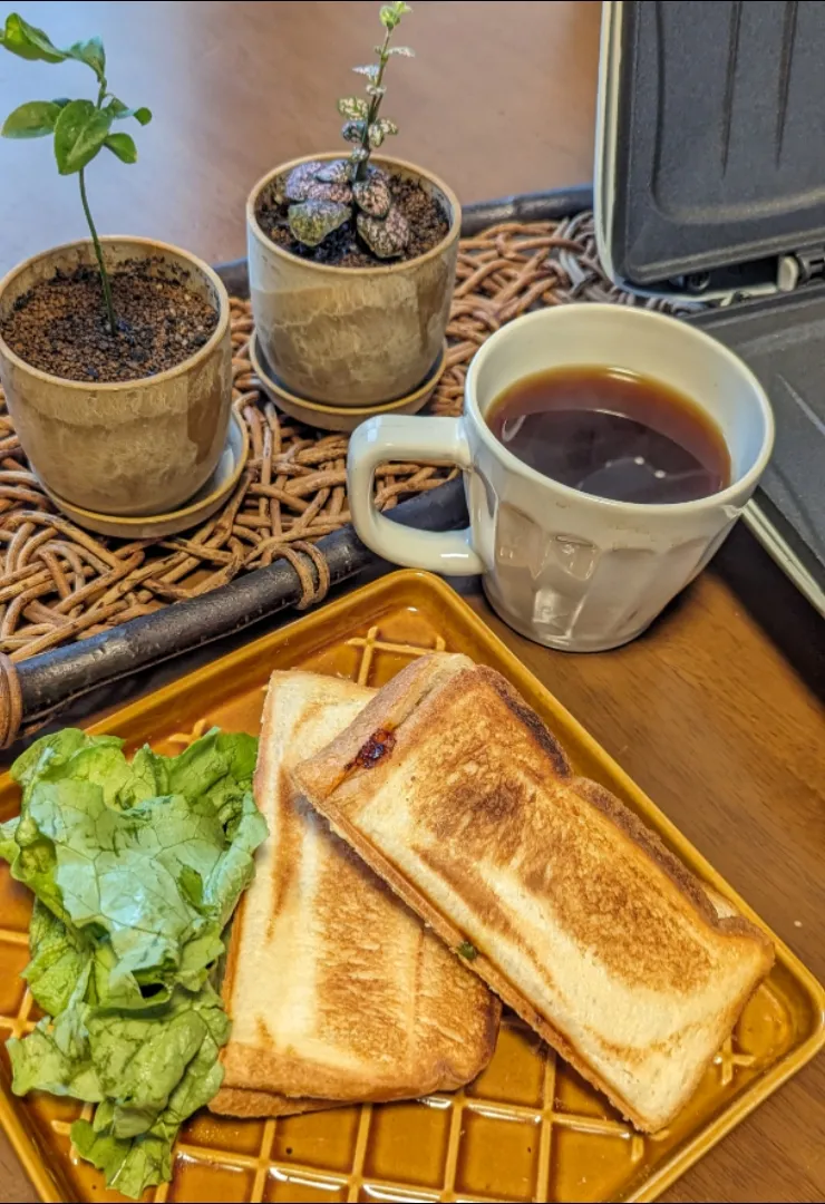 ケチャッピーでハムチーズホットサンド☕|miyuki🌱さん