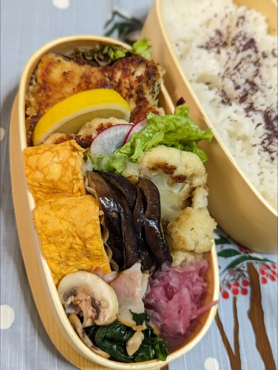 本日のお弁当〜
鶏むね肉の香草パン粉焼き弁当〜|f.1125beさん