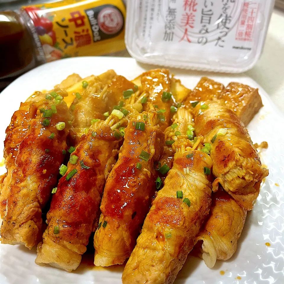 肉巻えのきと厚揚げの万能味ソース炒め|kyoroさん