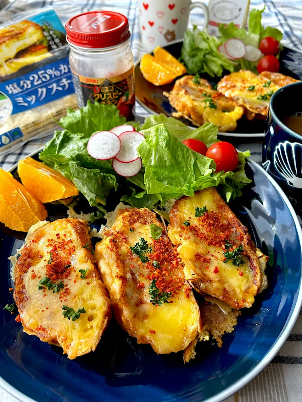 【ユウキ食品さん💗おいしい世界ごはんパートナー】 ピリとろ🧡な甘くないフレンチトースト|まなまな♡さん