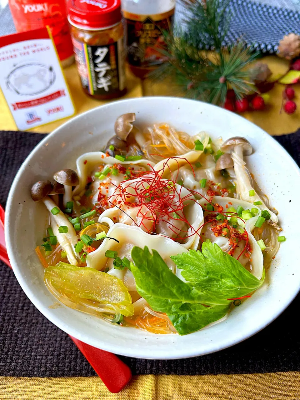 【ユウキ食品さん💗おいしい世界ごはんパートナー】 タテギ de 水餃子スープ|まなまな♡さん