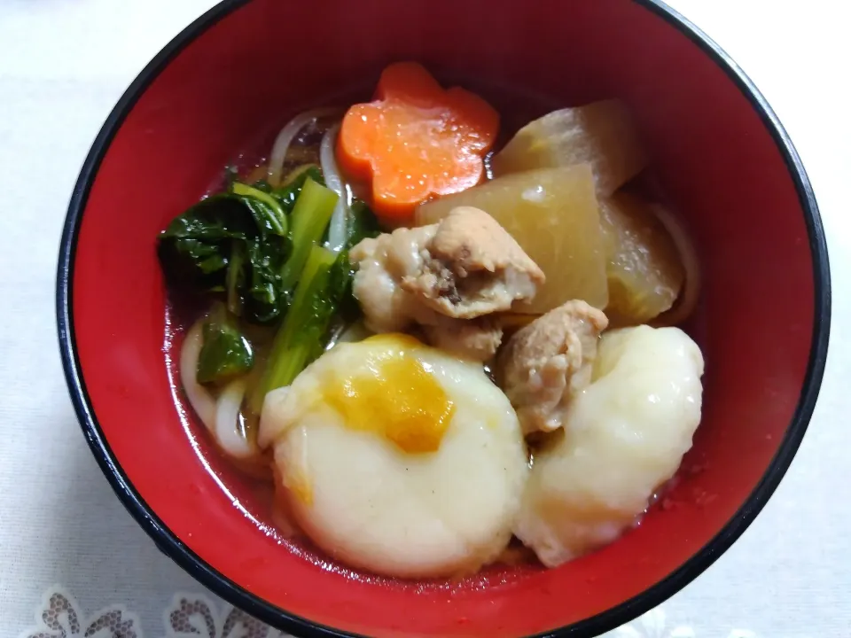 にんにくと唐辛子が特に好き♥️さんの、
お料理を参考に!雑煮うどん作りました😊|m.rafuさん