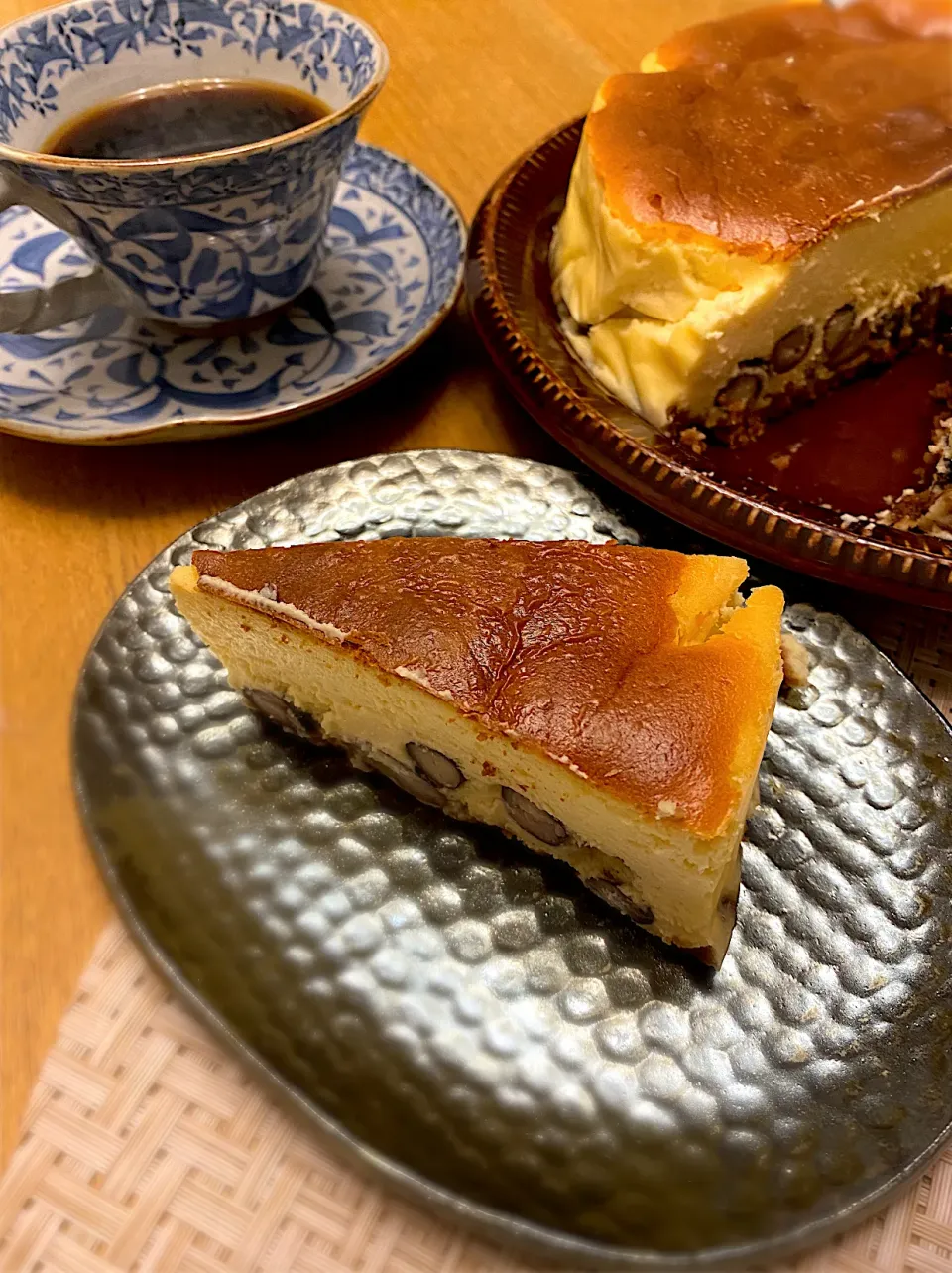 Snapdishの料理写真:黒豆、栗きんとんのチーズケーキ|shakuyaku33443344さん