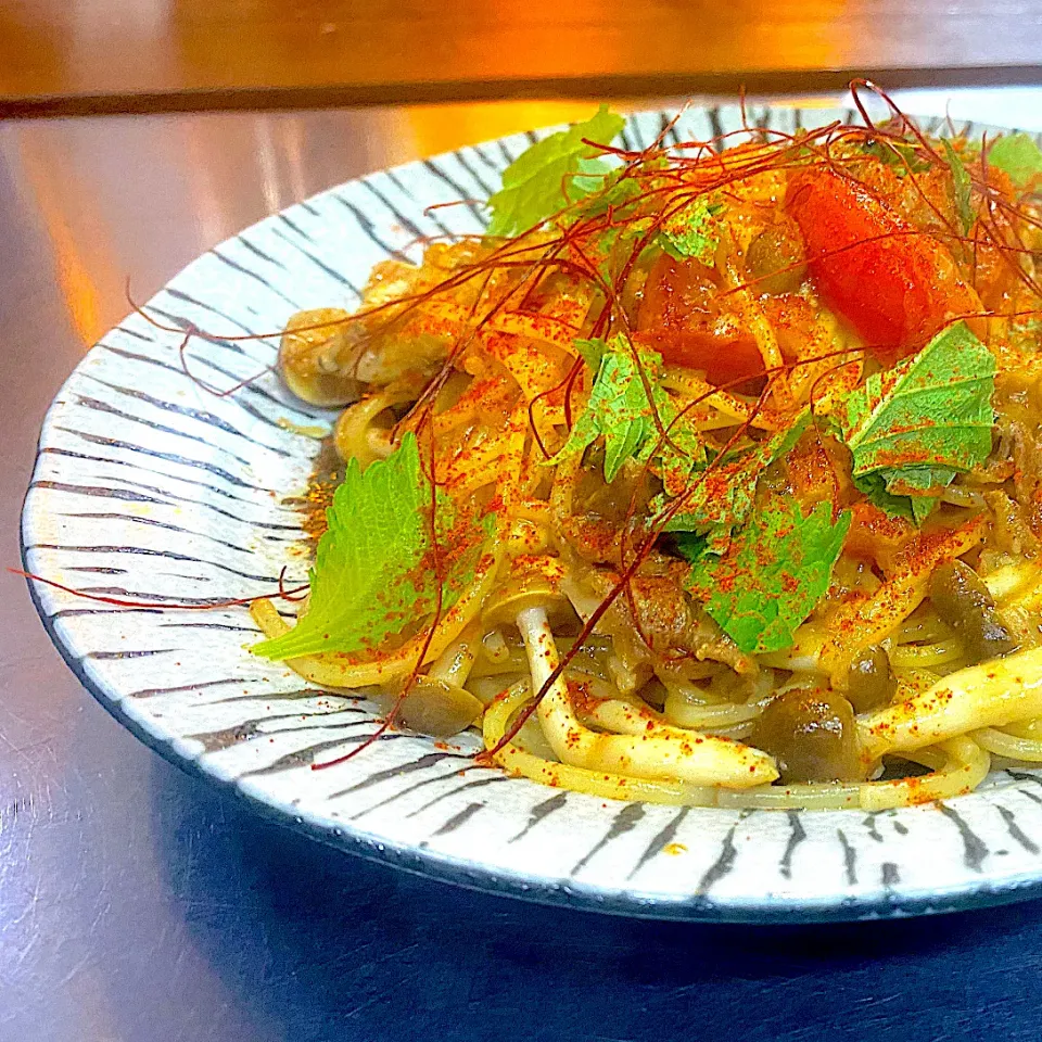 鹿児島黒牛🐃とトマト🍅のうま味噌ソースのパスタ|shikaさん