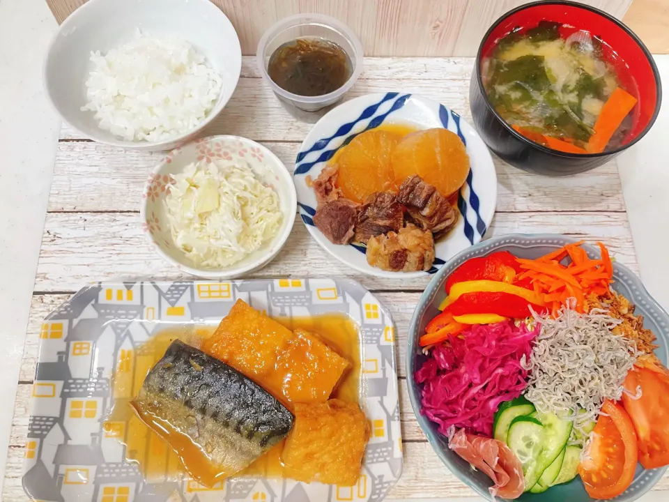 サバの味噌煮と牛すじと大根の煮物|chou  chouさん