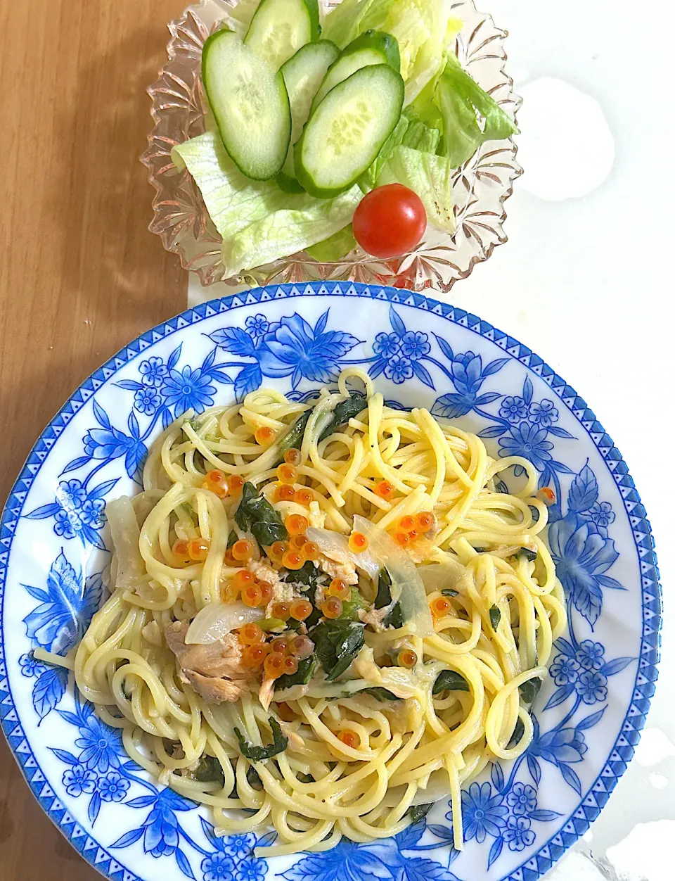 いくらと鮭のクリームパスタ献立|besさん