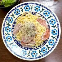 Snapdishの料理写真:ボロニアソーセージと椎茸のパスタ|usagigaico2さん