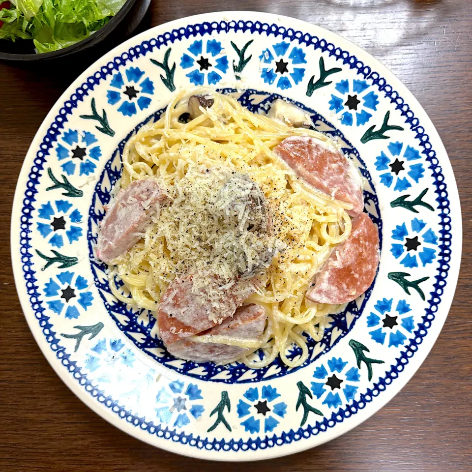 ボロニアソーセージと椎茸のパスタ|usagigaico2さん