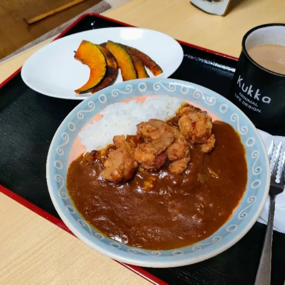 かぼちゃのオリーブオイル焼きとカレー。|ariyo4200さん