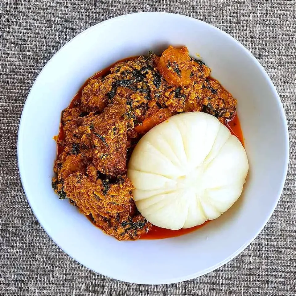 Pounded Yam and Egusi soup with chicken n beef.
Nigerian food.|MOさん