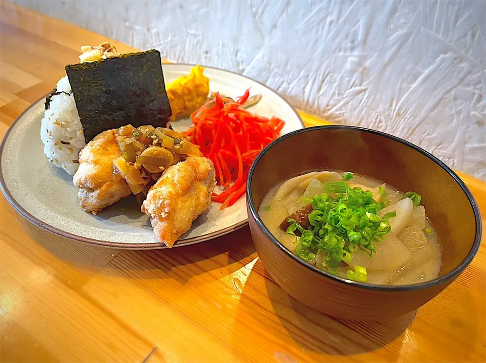 豚レンコンのおにぎりランチ|あやさん