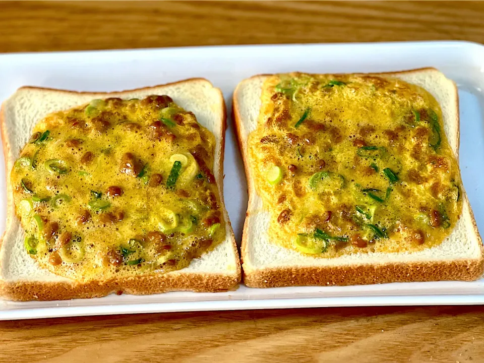 ☆卵納豆トースト|まぁたんさん