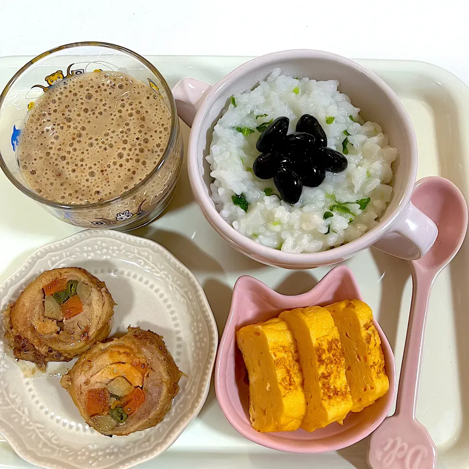 3歳児朝ご飯　今日は七草粥|Kahoさん