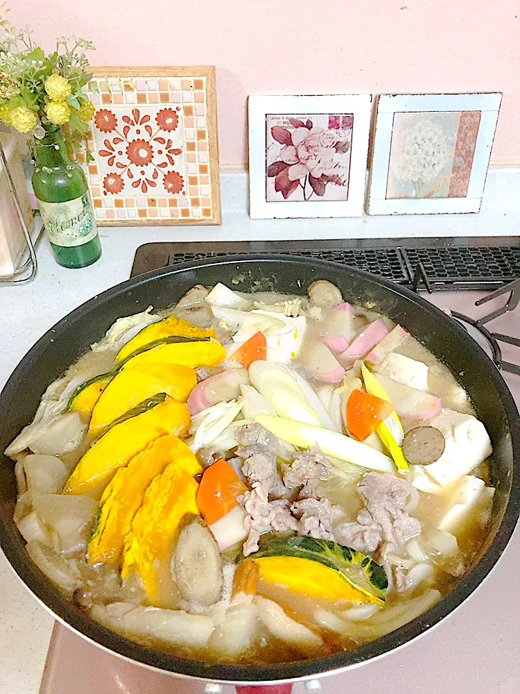 Snapdishの料理写真:かぼちゃのほうとう風うどん|ショコラさん