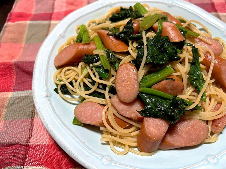 ほうれん草とウインナーのバタぽんパスタ|ハルさん