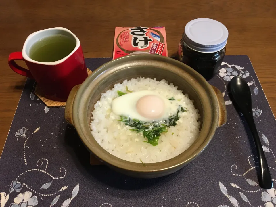 七草粥、熱い日本茶(朝ご飯)|enarinさん