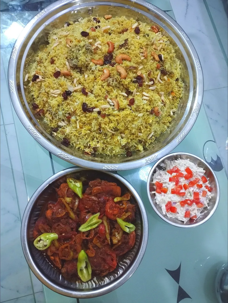 Beef Stringhopper Biryani with Devilled Chicken and Raita left out today.|Nushiさん