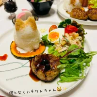 Snapdishの料理写真:ネコネコハンバーグ|hiyokoさん