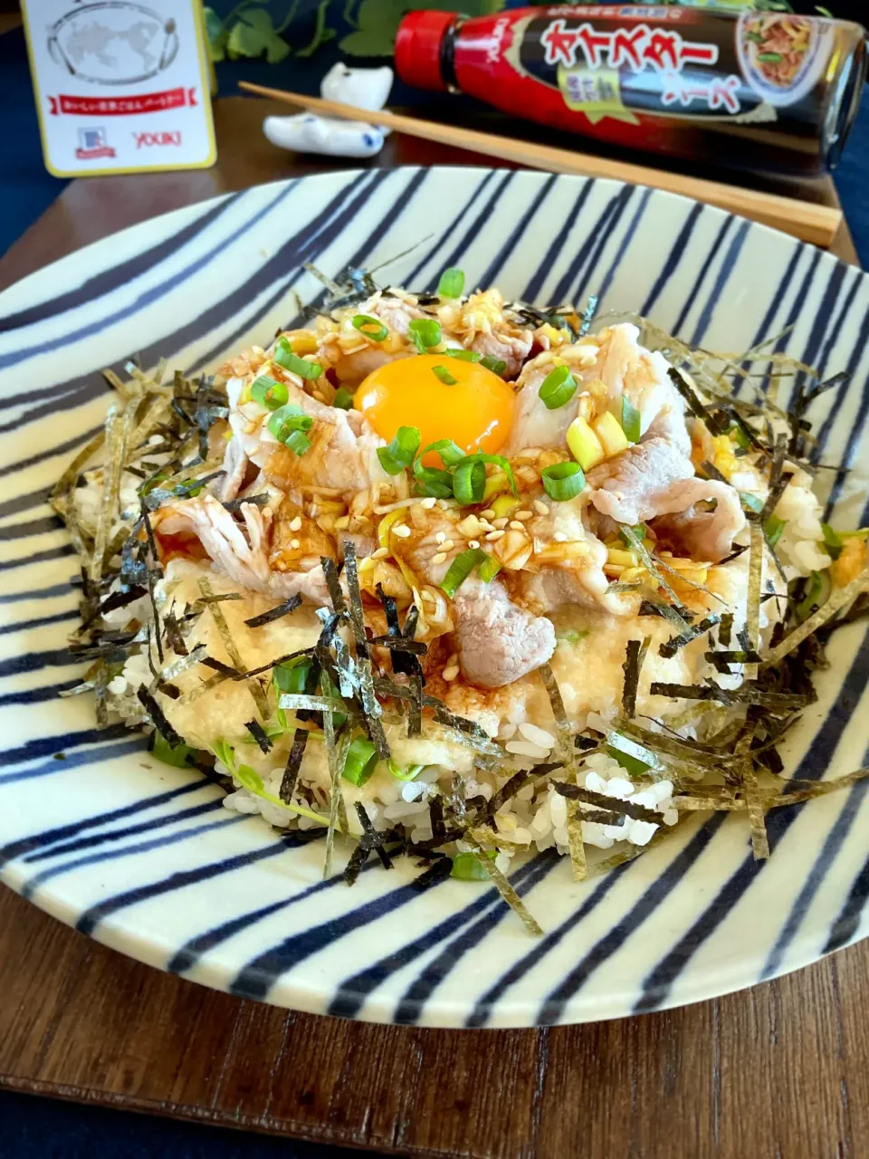 オイスターソースde豚しゃぶとろろ丼|スイーツポテトさん